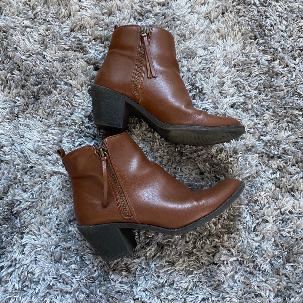 Brown Zip Up Booties